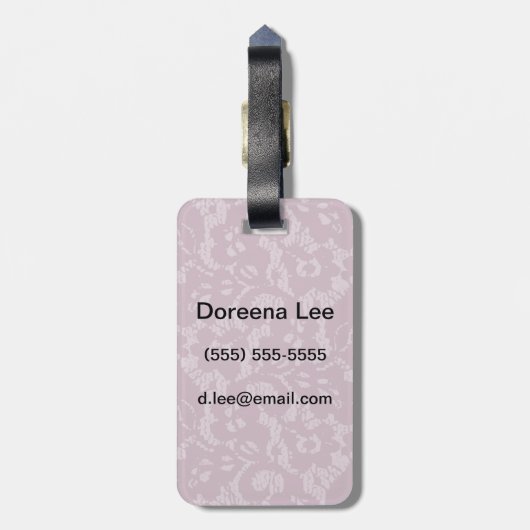 Violette Spitze Gepäckanhänger (Rückseite vertikal)