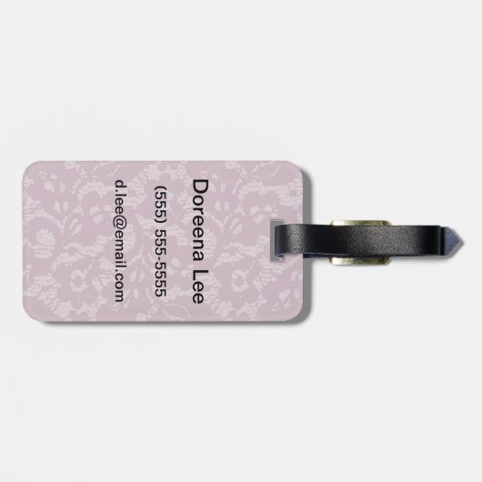 Violette Spitze Gepäckanhänger (Rückseite horizontal)