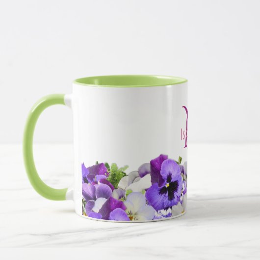 Violette Stiefmütterchen Blume Tasse (Links)