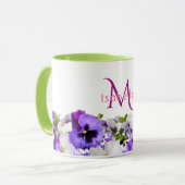 Violette Stiefmütterchen Blume Tasse (Vorderseite Links)