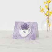 Violette Teekanne-Anmerkungs-Karte Karte (Gelbe Blume)