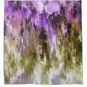 Violette Träume und olivfarbene Himmel Duschvorhang (Vorderseite)