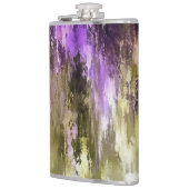 Violette Träume und olivfarbene Himmel Flachmann (Links)