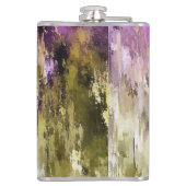Violette Träume und olivfarbene Himmel Flachmann (Rückseite)