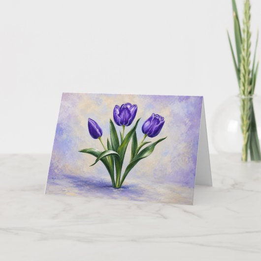 Violette Tulpen Dankeskarten Dankeskarte (Vorderseite)