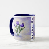 Violette Tulpen-Kombination Tasse (Vorderseite Links)