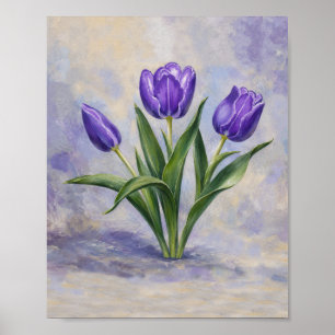 Violette Tulpen Poster