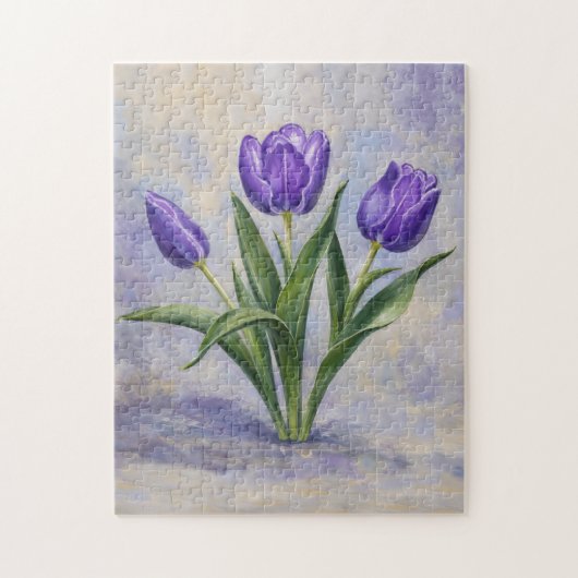 Violette Tulpen-Puzzle Puzzle (Vertikal)