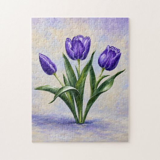 Violette Tulpen-Puzzle Puzzle (Vertikal)