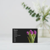 Violette Tulpen Visitenkarte (Stehend Vorderseite)