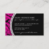 Violette u. schwarze Friseursalon-Werkzeuge Visitenkarte (Rückseite)