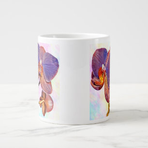 Violette und bernsteinfarbene Orchidee Jumbo-Tasse