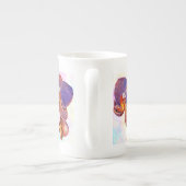 Violette und bernsteinfarbene Orchidee Porzellantasse (Rückseite)