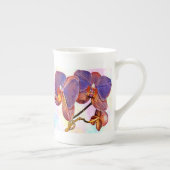 Violette und bernsteinfarbene Orchidee Porzellantasse (Rechts)