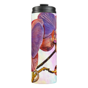 Violette und bernsteinfarbene Orchidee Thermosbecher