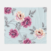 violette und gelbe Blumen mit Blätter auf b Fleecedecke (Vorderseite (Horizontal))