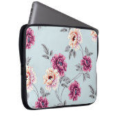 violette und gelbe Blumen mit Blätter auf b Laptopschutzhülle (Vorne Rechts)