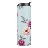 violette und gelbe Blumen mit Blätter auf b Thermosbecher (Nach links gedreht)