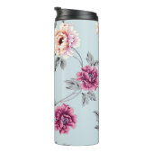 violette und gelbe Blumen mit Blätter auf b Thermosbecher (Nach rechts gedreht)