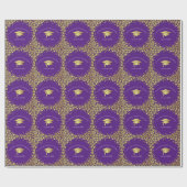 Violette und goldene Abschlussfeier Geschenkpapier (Flach)
