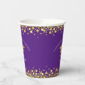 Violette und goldene Abschlussfeier Pappbecher (Links)