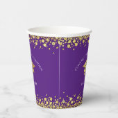 Violette und goldene Abschlussfeier Pappbecher (Rechts)