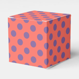 Violette und lebendige Korallen-Polka-Tupfen Geschenkschachtel