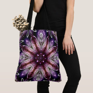 Violette und magentafarbene kosmische Blumen-Kalei Tasche