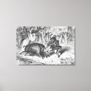 Violette und Ourson Leinwanddruck