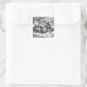 Violette und Ourson Quadratischer Aufkleber (Tasche)