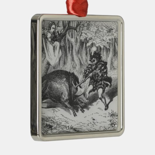 Violette und Ourson Silbernes Ornament (Rechts)