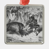 Violette und Ourson Silbernes Ornament (Vorne)