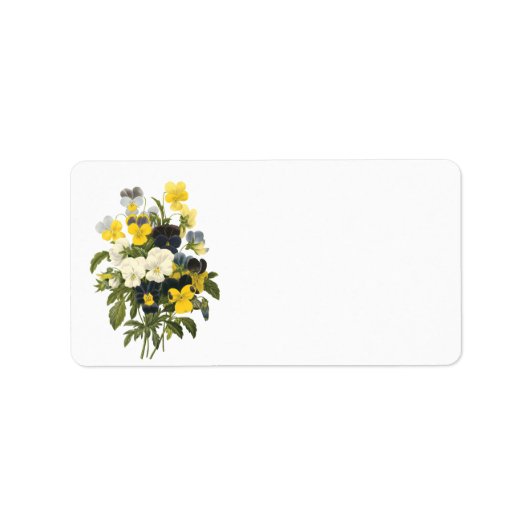 Violette und Pansy-Blume Botanische Labels Adressaufkleber (Vorne)