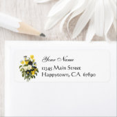 Violette und Pansy-Blume Rücksendeadressen-Aufkleb (Insitu)