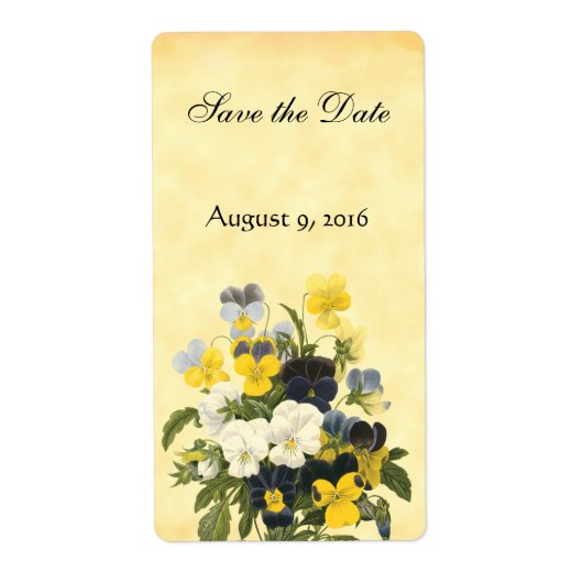 Violette und Pansy-Blume Save the Date Labels (Vorne)