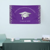 Violette und silberne Abschlussfeier Banner (Messeveranstaltung)