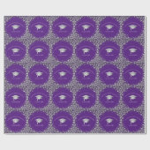 Violette und silberne Abschlussfeier Geschenkpapier (Flach)