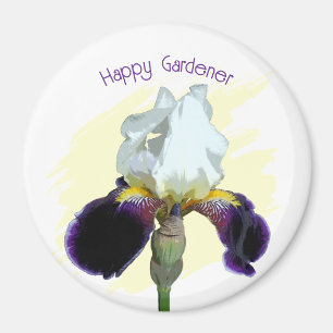 Violette und Weiße Schwertlilie Magnet