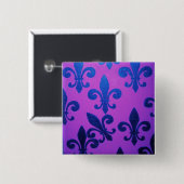Violette verbogene Fleur de Lis Button (Vorne & Hinten)
