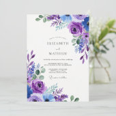 Violette verlockende Frühlingshochzeit Einladung (Stehend Vorderseite)
