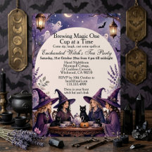 Violette verzauberte Hexen-Teeparty unter dem mond