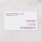 Violette. Visitenkarte (Rückseite)