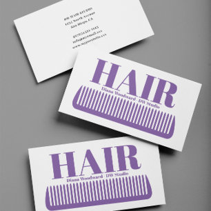 Violette Visitenkarte für Friseure