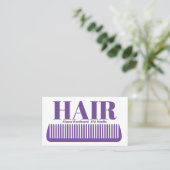 Violette Visitenkarte für Friseure (Stehend Vorderseite)
