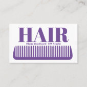 Violette Visitenkarte für Friseure (Vorderseite)