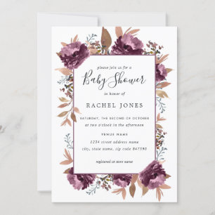 Violette Wasserfarben-Baby-Shower-Einladung Einladung