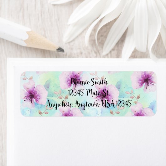 Violette Wasserfarben Blumen (Insitu)