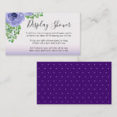 Violette Wasserfarben Blumen | Anzeigedusche Begleitkarte (Vorne/Hinten)