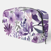 Violette Wasserfarben Blumen Waschbeutel (Rechte Ecke)