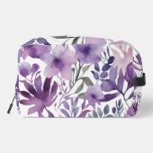 Violette Wasserfarben Blumen Waschbeutel (Rückseite)